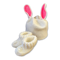 Baby bunny hat and booties