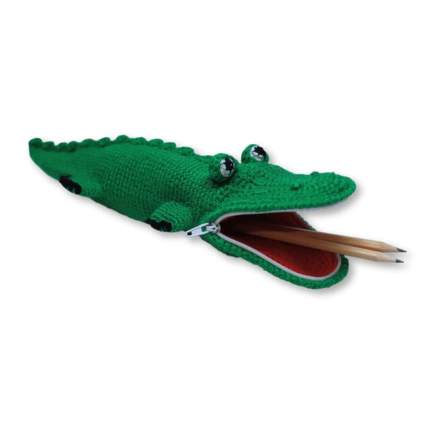 Crocheted Pencil Case "Crocodile"